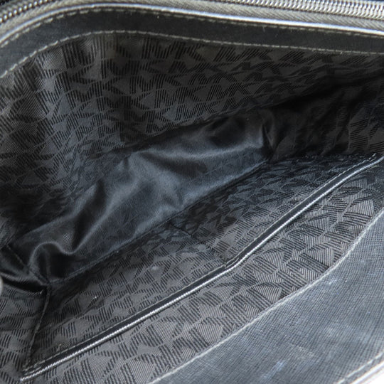 MICHAEL KORS Tote Bag PVC black logo Women Used Authentic