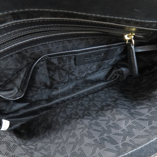 MICHAEL KORS Tote Bag PVC black logo Women Used Authentic
