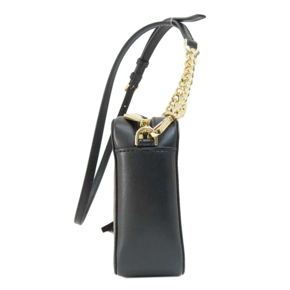 MICHAEL KORS Shoulder Bag PVC black MK signature Women Used Authentic