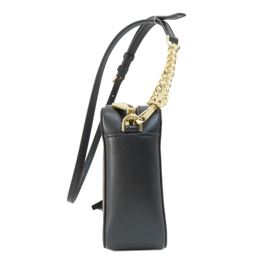 MICHAEL KORS Shoulder Bag PVC black MK signature Women Used Authentic