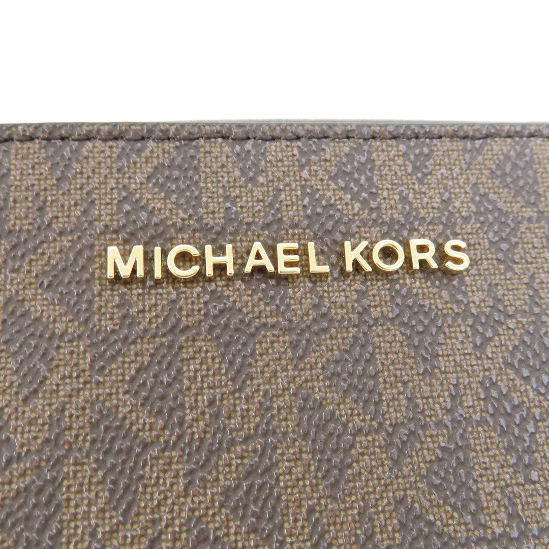 MICHAEL KORS Shoulder Bag PVC black MK signature Women Used Authentic