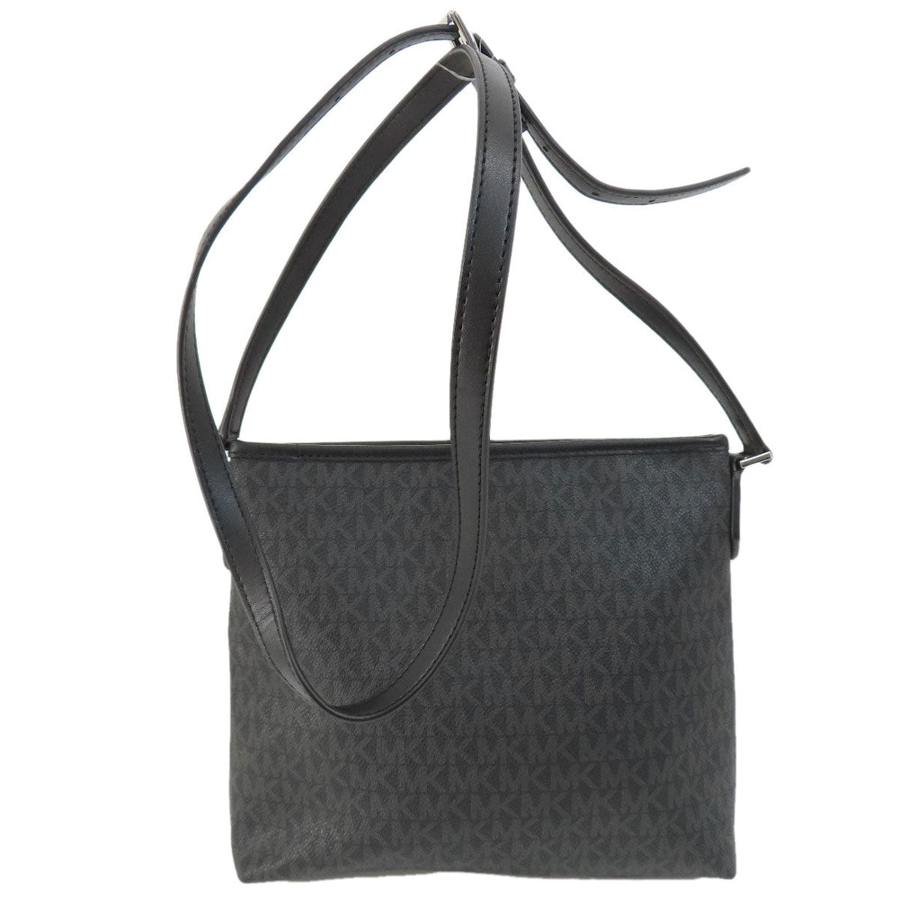 MICHAEL KORS Shoulder Bag PVC black MK signature Women Used Authentic