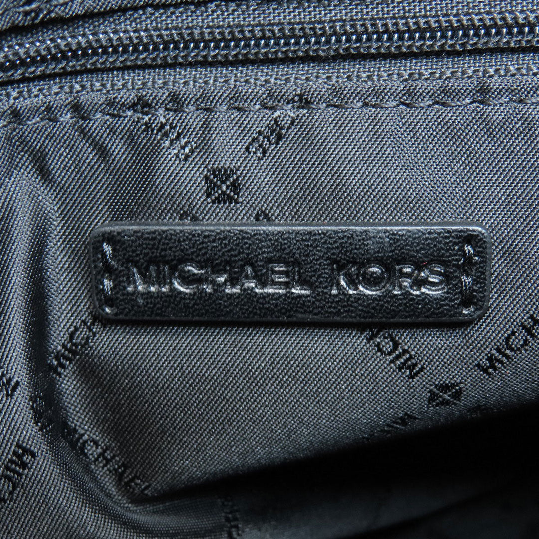 MICHAEL KORS Shoulder Bag PVC black MK signature Women Used Authentic