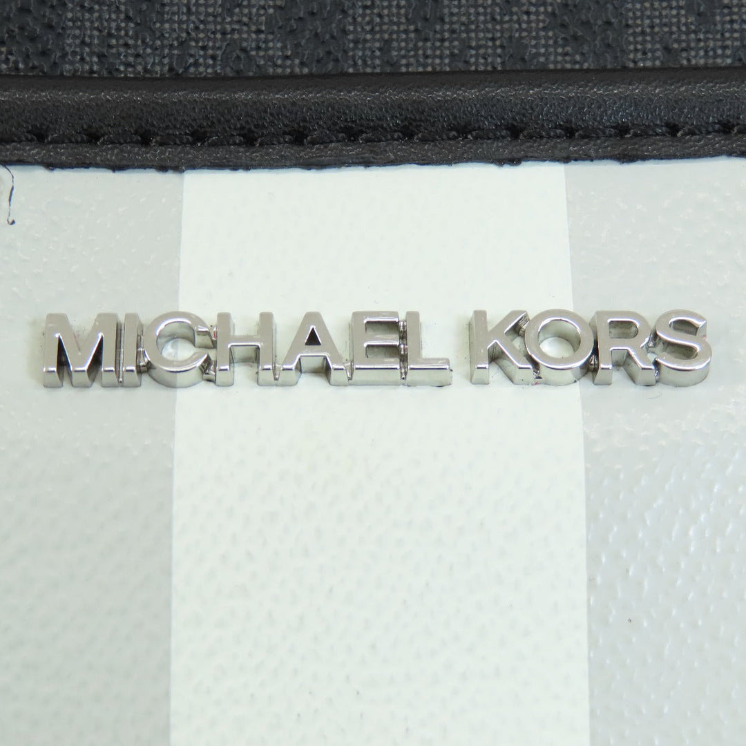MICHAEL KORS Shoulder Bag PVC black MK signature Women Used Authentic