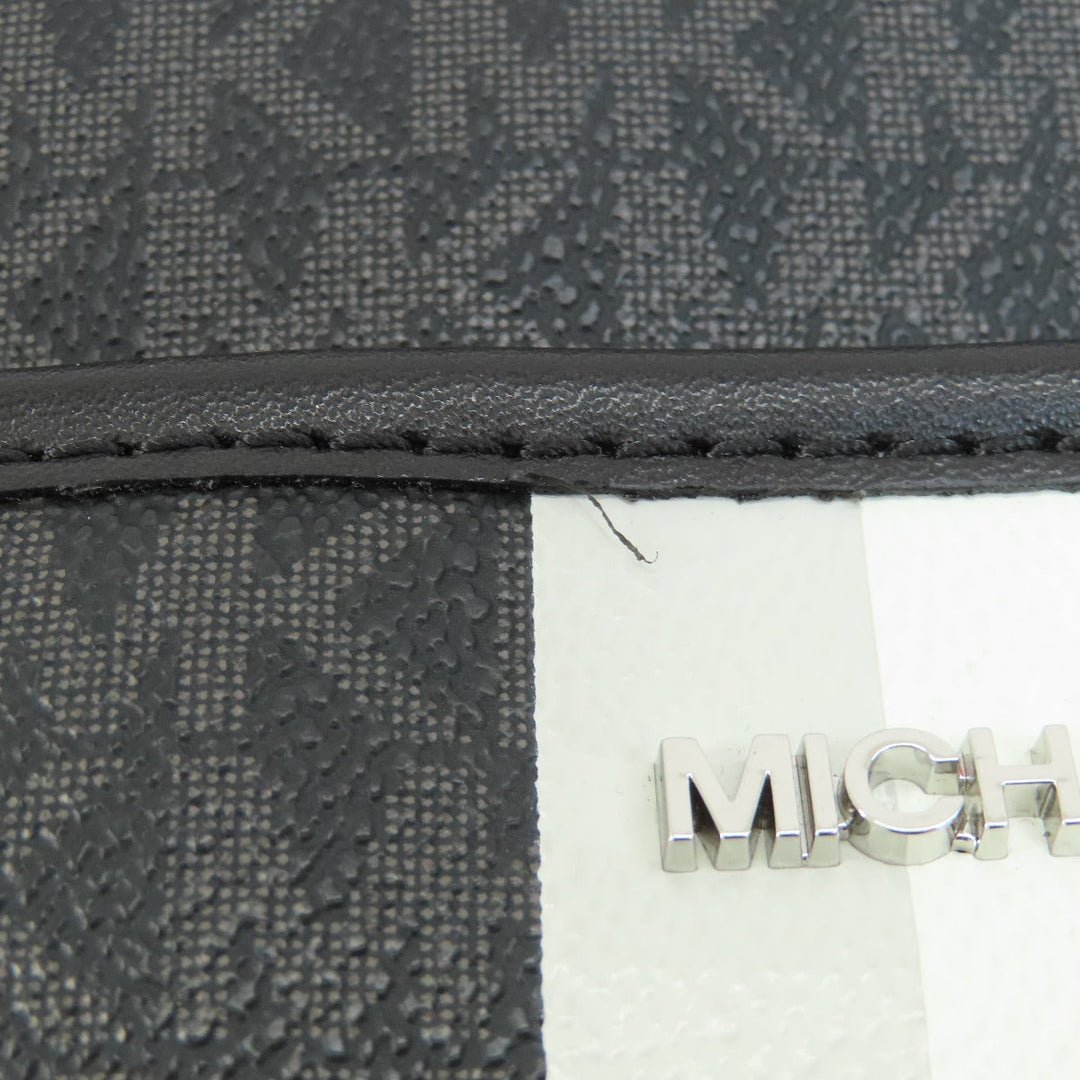 MICHAEL KORS Shoulder Bag PVC black MK signature Women Used Authentic