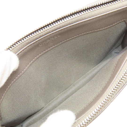 CHANEL Shoulder Bag Calfskin Brown Matelasse SilverMetal