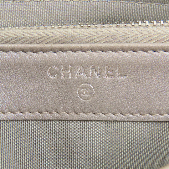 CHANEL Shoulder Bag Calfskin Brown Matelasse SilverMetal