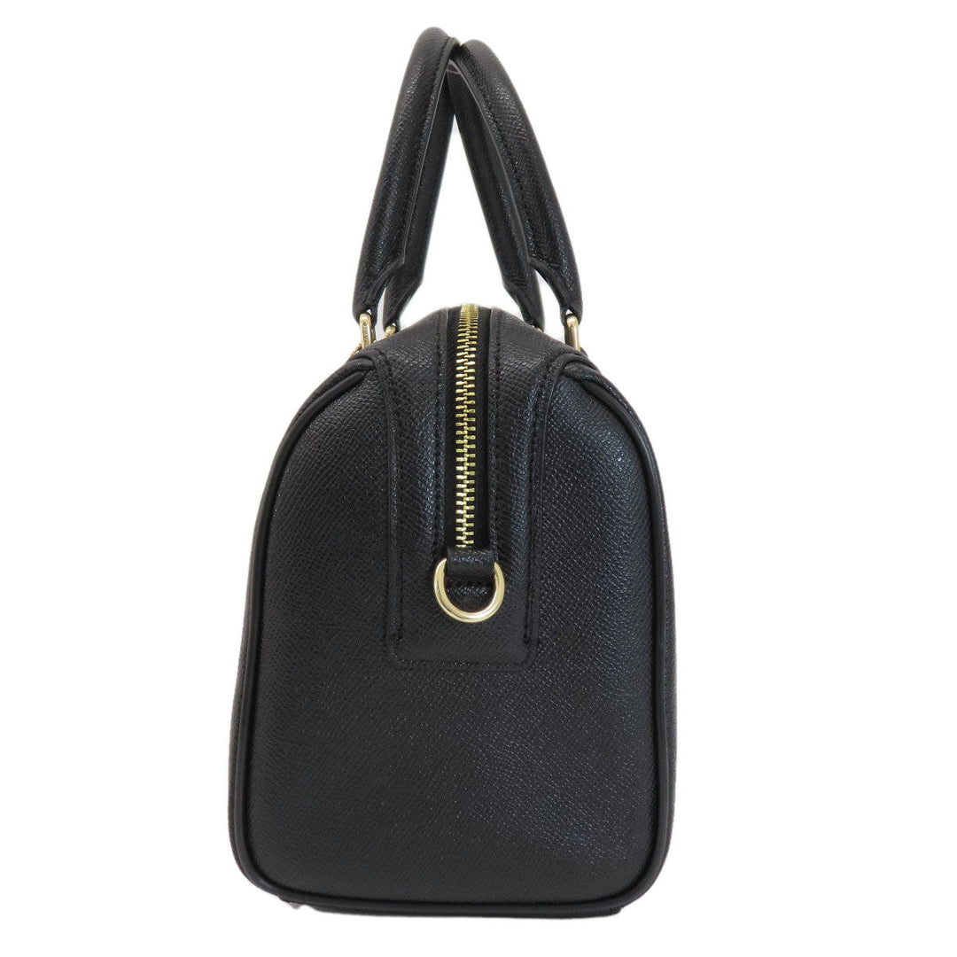 COACH Handbag F32202 leather black 2WAY Women Used Authentic