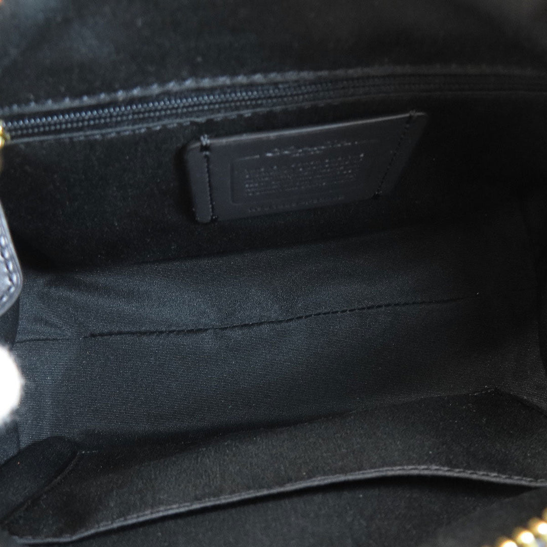 COACH Handbag F32202 leather black 2WAY Women Used Authentic