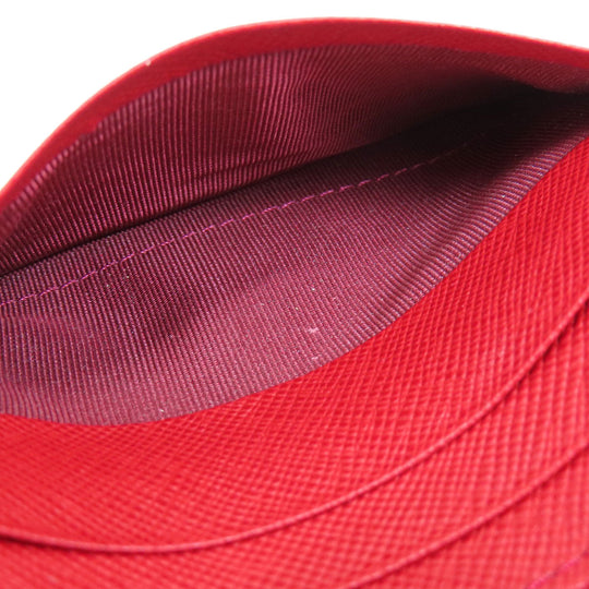 BURBERRY Bifold Wallet PVC Red logo Women Used Authentic