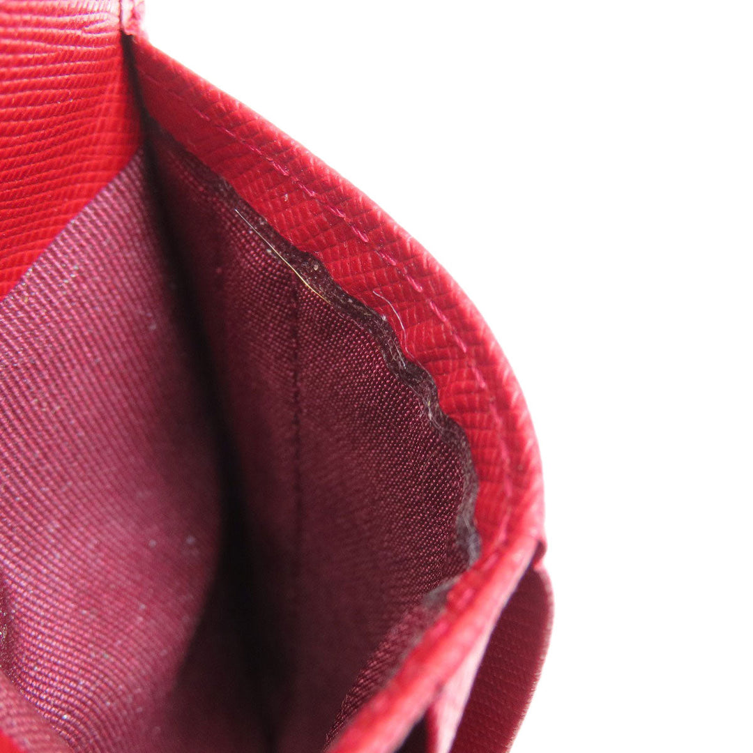 BURBERRY Bifold Wallet PVC Red logo Women Used Authentic