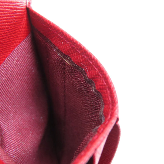 BURBERRY Bifold Wallet PVC Red logo Women Used Authentic