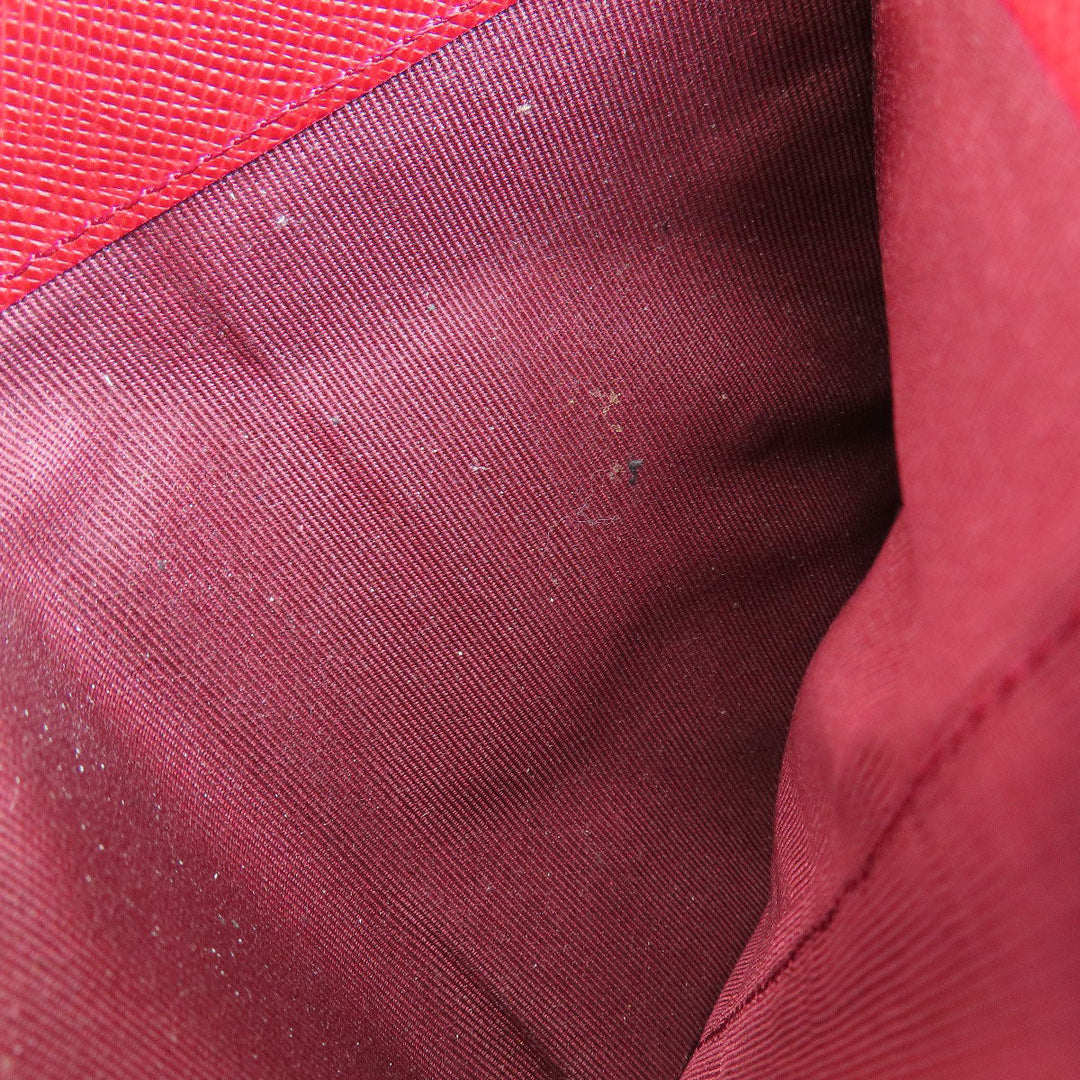 BURBERRY Bifold Wallet PVC Red logo Women Used Authentic