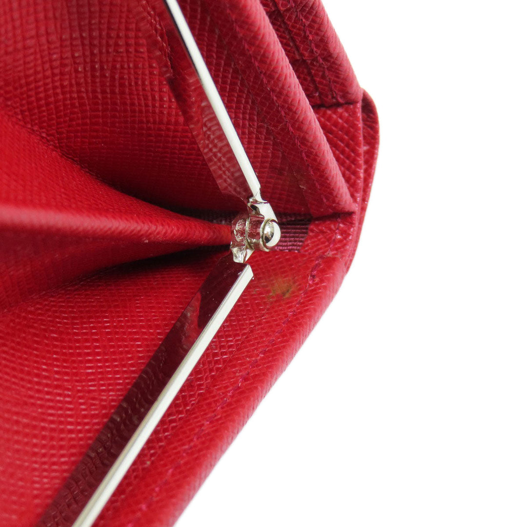 BURBERRY Bifold Wallet PVC Red logo Women Used Authentic