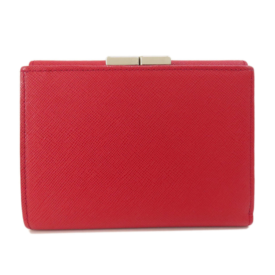 BURBERRY Bifold Wallet PVC Red logo Women Used Authentic