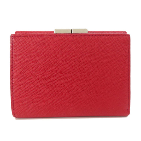 BURBERRY Bifold Wallet PVC Red logo Women Used Authentic