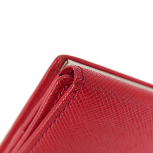 BURBERRY Bifold Wallet PVC Red logo Women Used Authentic