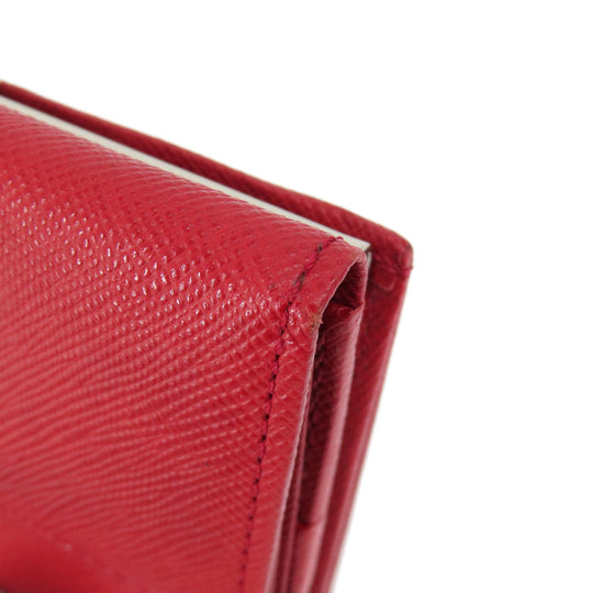 BURBERRY Bifold Wallet PVC Red logo Women Used Authentic