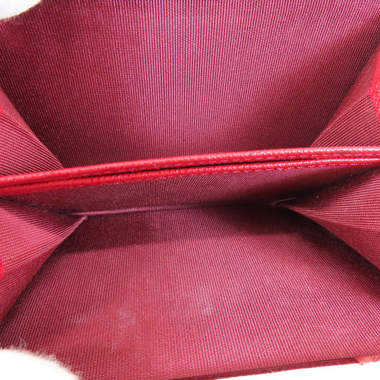 BURBERRY Bifold Wallet PVC Red logo Women Used Authentic