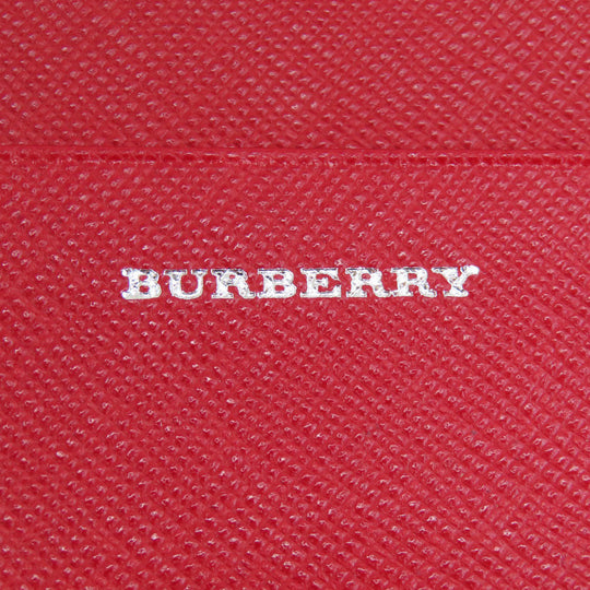 BURBERRY Bifold Wallet PVC Red logo Women Used Authentic