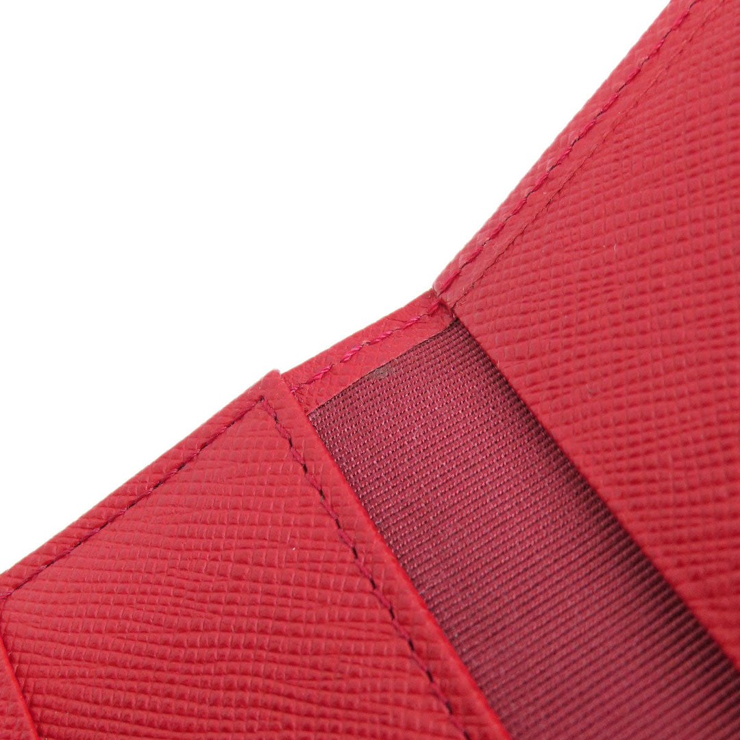 BURBERRY Bifold Wallet PVC Red logo Women Used Authentic