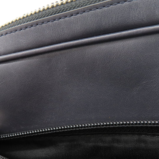 COACH Business bag leather Navy Signature 2WAY Women Used Authentic