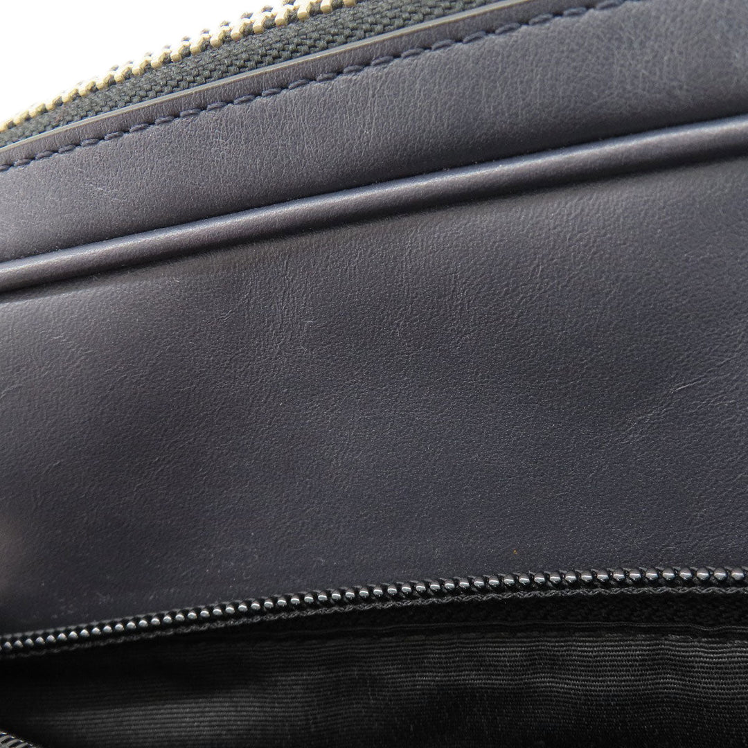 COACH Business bag leather Navy Signature 2WAY Women Used Authentic