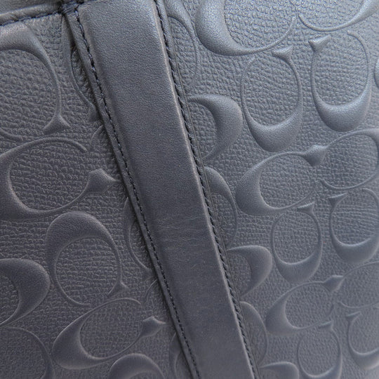 COACH Business bag leather Navy Signature 2WAY Women Used Authentic