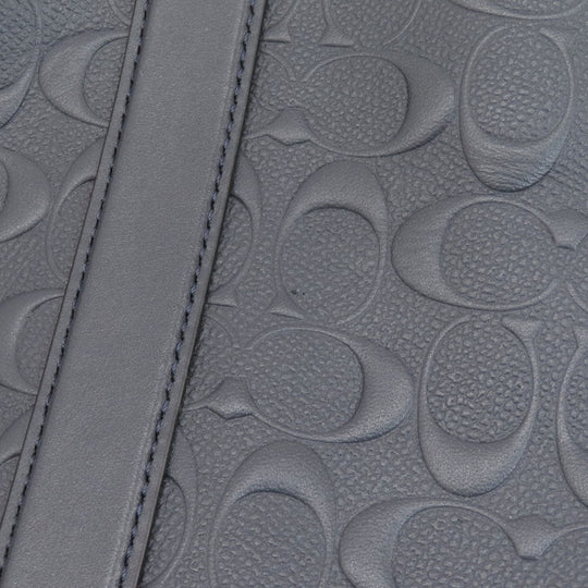 COACH Business bag leather Navy Signature 2WAY Women Used Authentic