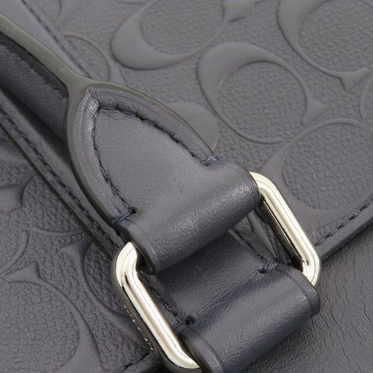 COACH Business bag leather Navy Signature 2WAY Women Used Authentic