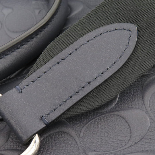 COACH Business bag leather Navy Signature 2WAY Women Used Authentic