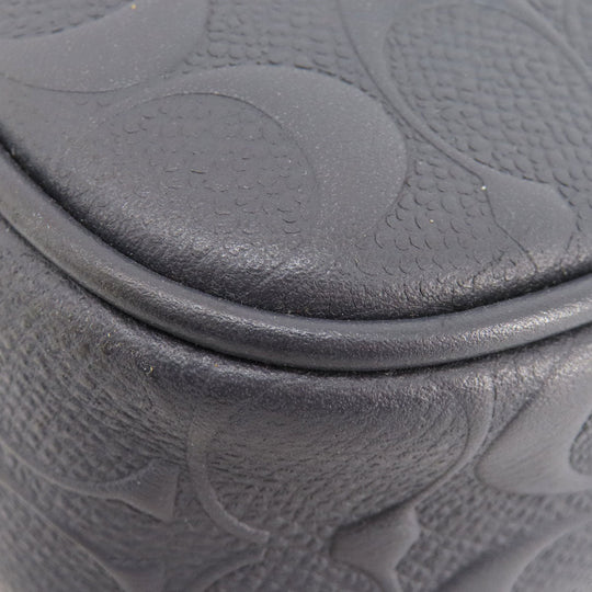 COACH Business bag leather Navy Signature 2WAY Women Used Authentic