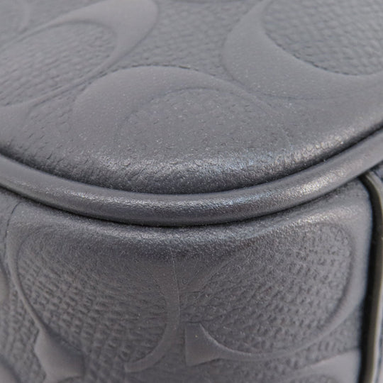 COACH Business bag leather Navy Signature 2WAY Women Used Authentic