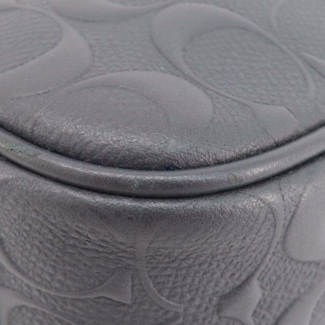 COACH Business bag leather Navy Signature 2WAY Women Used Authentic