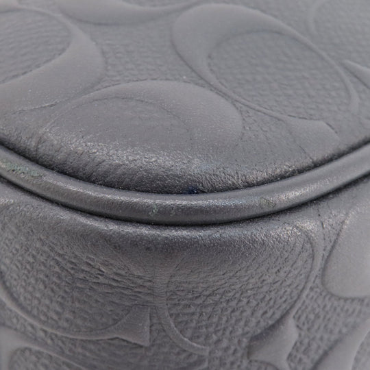 COACH Business bag leather Navy Signature 2WAY Women Used Authentic