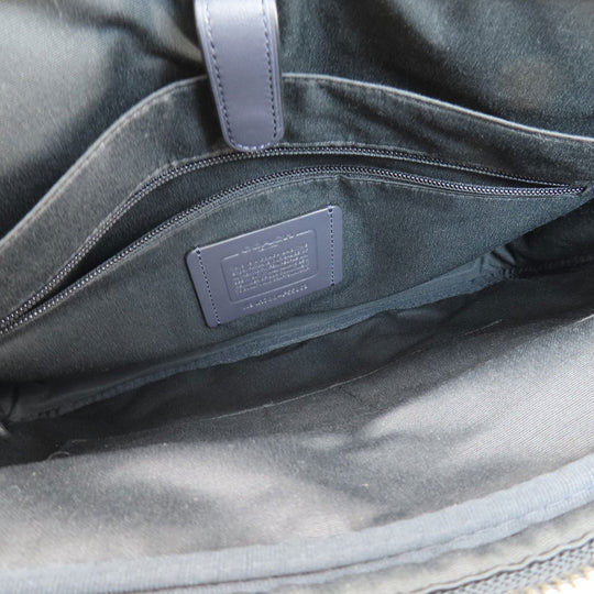 COACH Business bag leather Navy Signature 2WAY Women Used Authentic