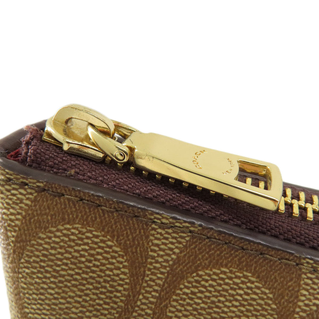 COACH Tote Bag F88233 PVC Brown Signature Women Used Authentic