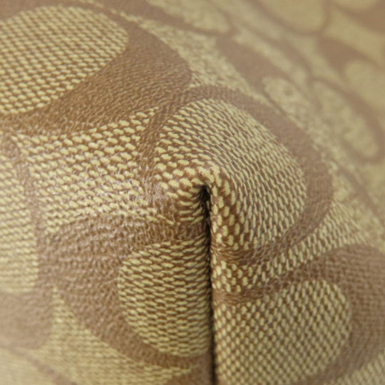 COACH Tote Bag F88233 PVC Brown Signature Women Used Authentic