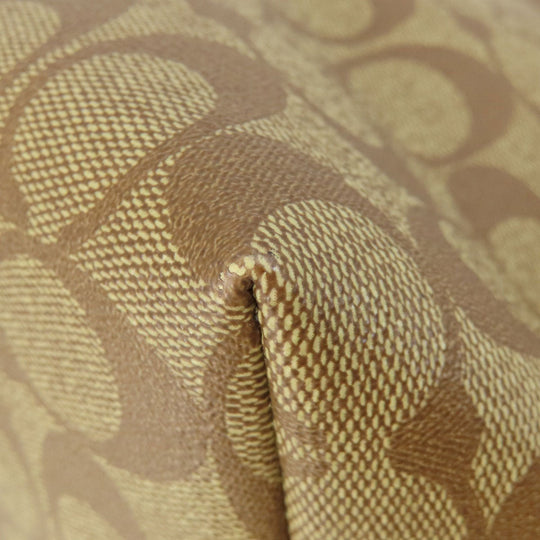 COACH Tote Bag F88233 PVC Brown Signature Women Used Authentic