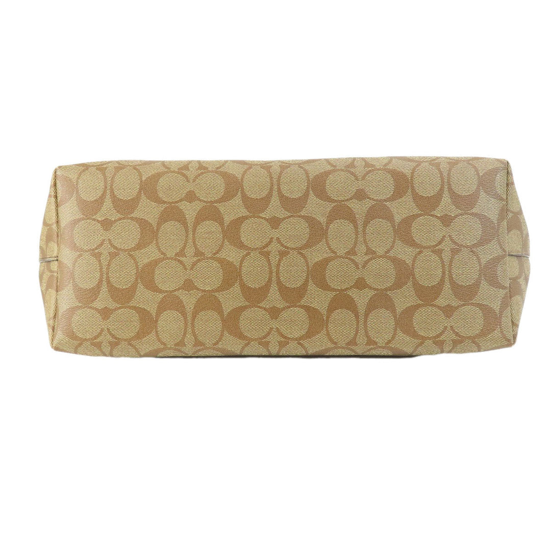 COACH Tote Bag F88233 PVC Brown Signature Women Used Authentic