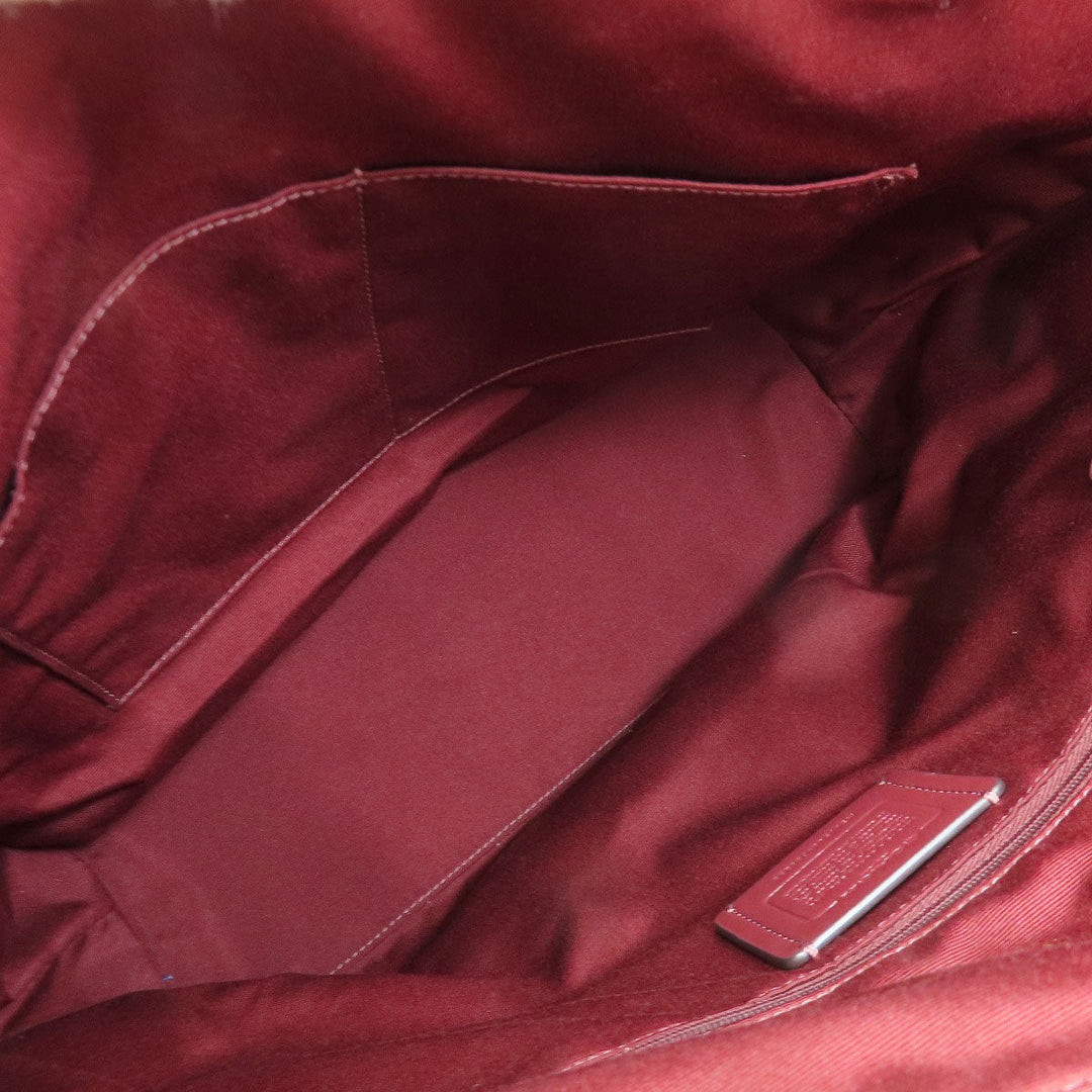 COACH Tote Bag F88233 PVC Brown Signature Women Used Authentic