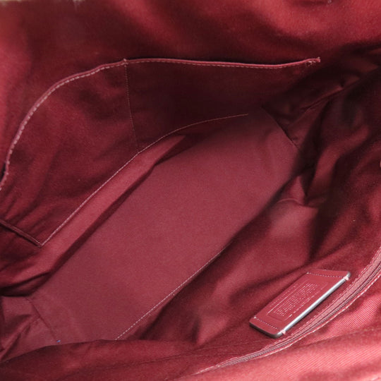 COACH Tote Bag F88233 PVC Brown Signature Women Used Authentic