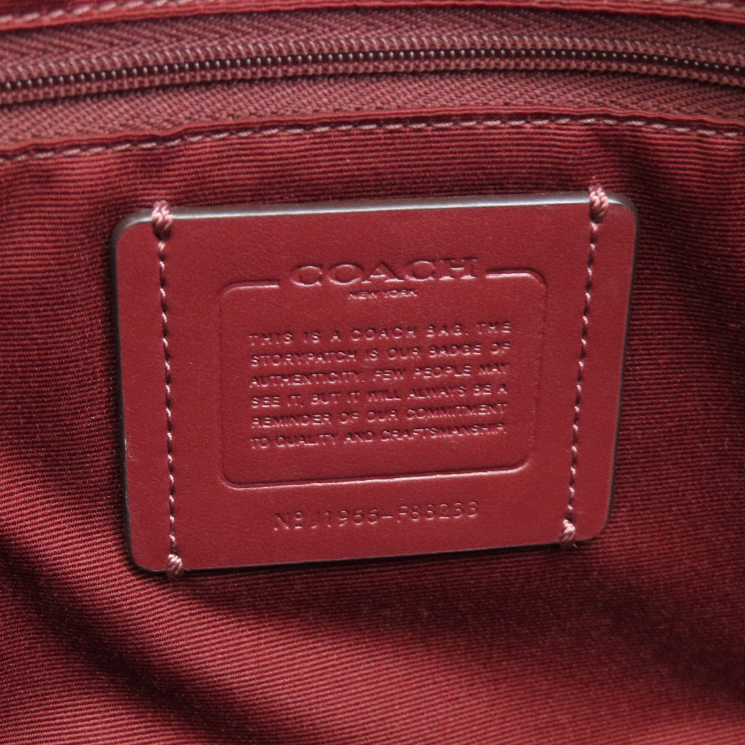 COACH Tote Bag F88233 PVC Brown Signature Women Used Authentic