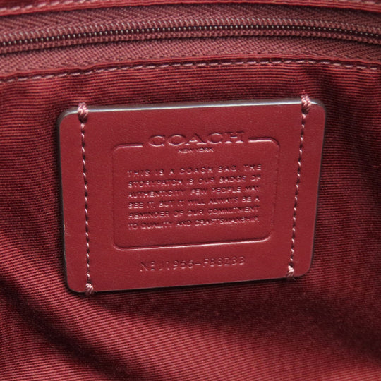 COACH Tote Bag F88233 PVC Brown Signature Women Used Authentic