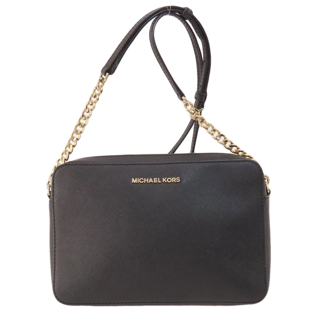 MICHAEL KORS Shoulder Bag PVC black logo Women Used Authentic