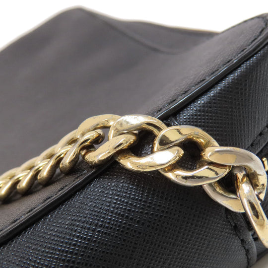 MICHAEL KORS Shoulder Bag PVC black logo Women Used Authentic