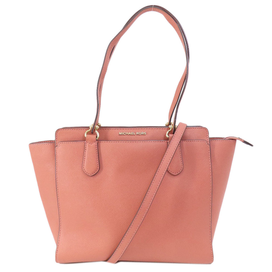MICHAEL KORS Tote Bag PVC pink logoMetal 2WAY Women Used Authentic