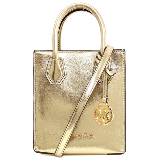 MICHAEL KORS Handbag PVC gold logo 2WAY Women Used Authentic