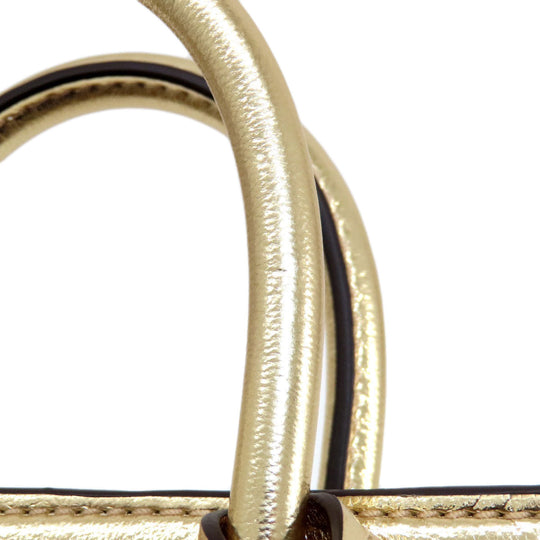 MICHAEL KORS Handbag PVC gold logo 2WAY Women Used Authentic