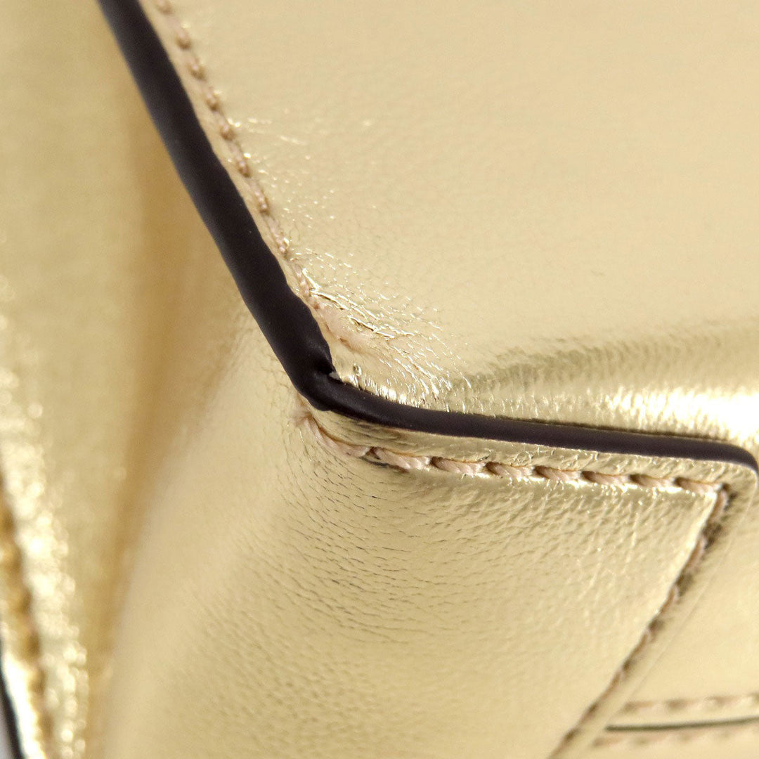 MICHAEL KORS Handbag PVC gold logo 2WAY Women Used Authentic